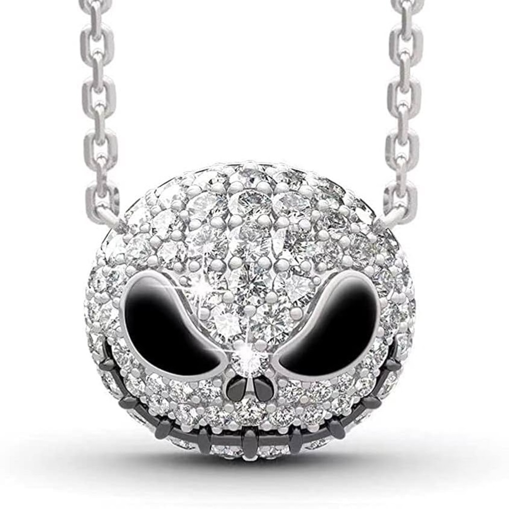 Jack Skellington silver and crystals Necklace Nightmare Before Christmas - Picture 6 of 7